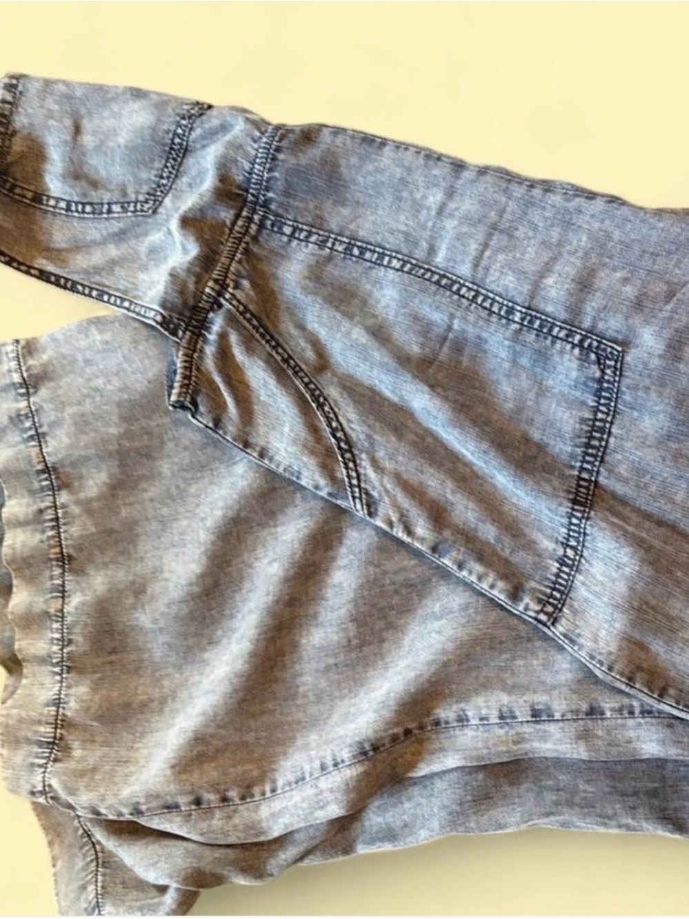 eesome wide-leg Washed Denim Jumpsuit